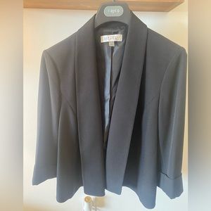 Kasper Open-Front Soft Blazer with Cuffed Sleeves